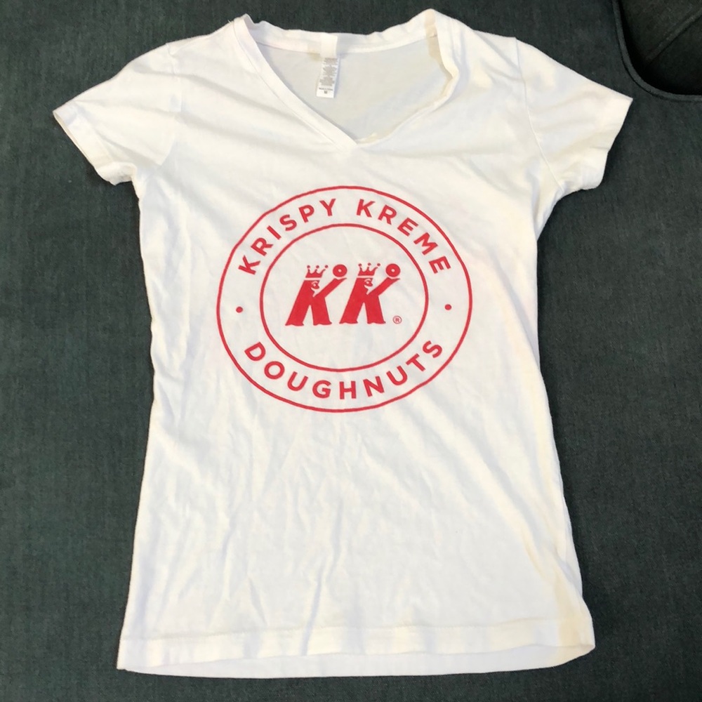 White Krispy Kreme cream Donut shirt